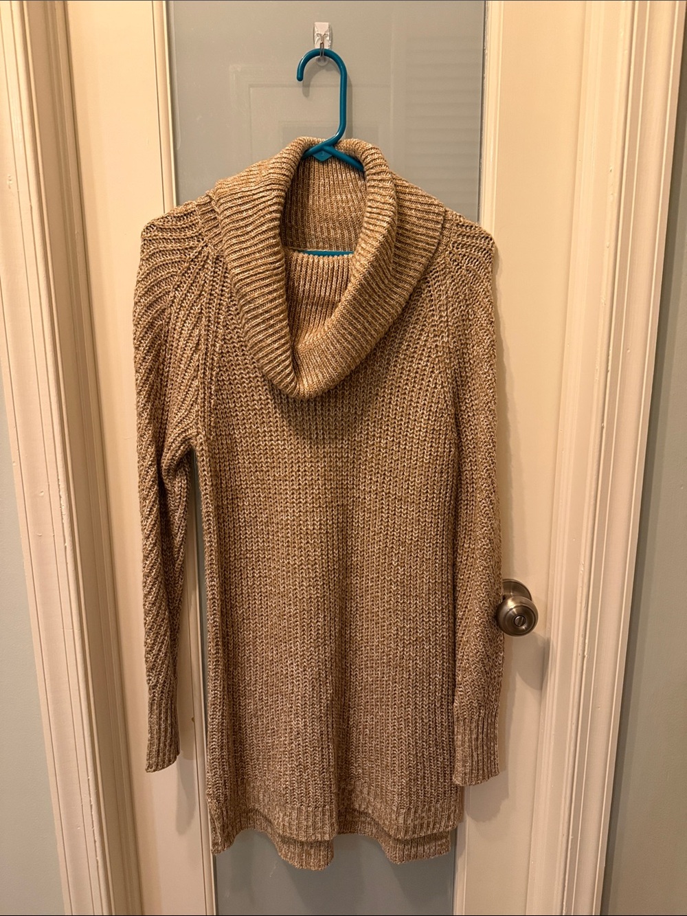 a new day Tan Cowl Neck Long Sweater